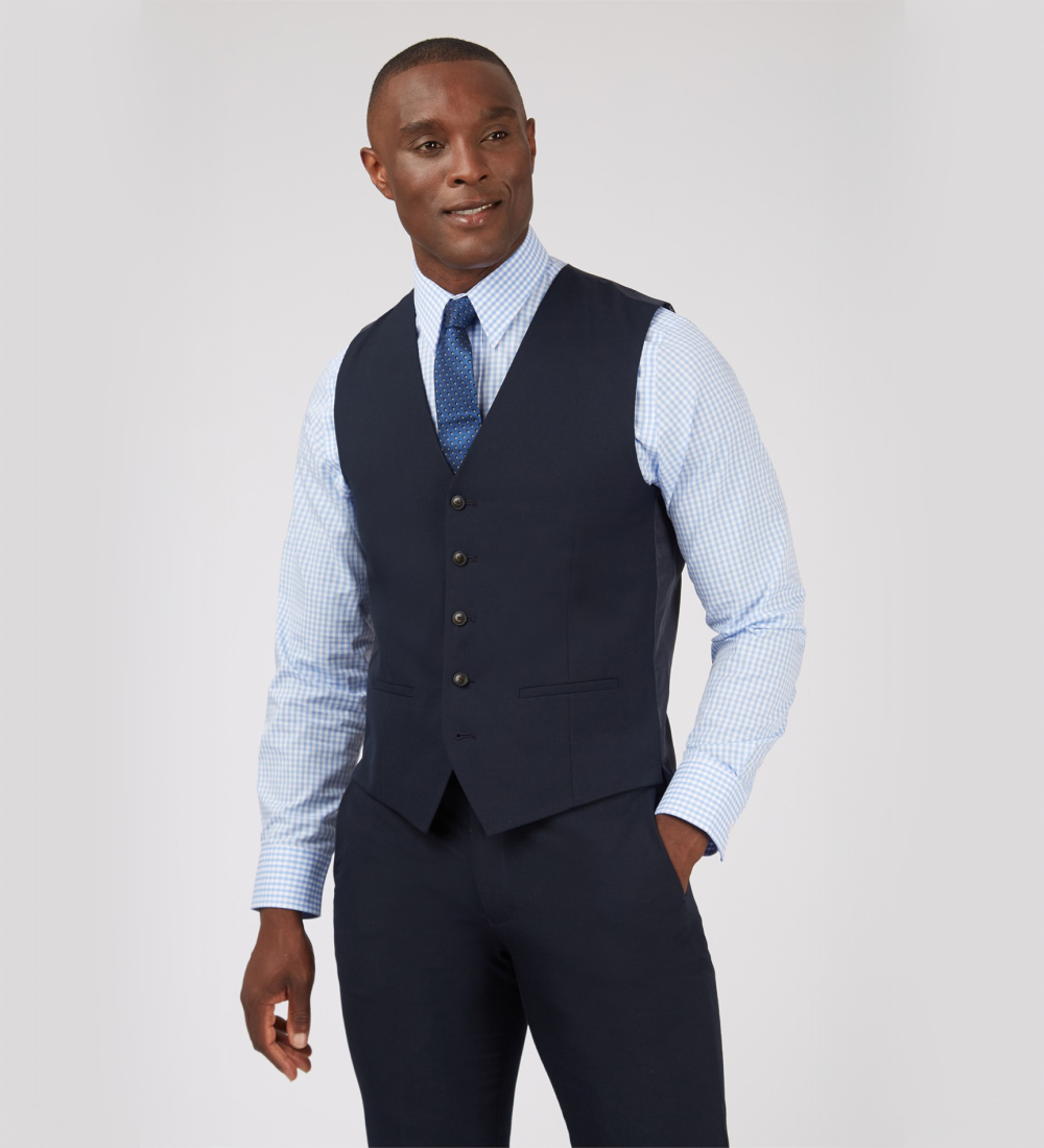 Charcoal Blue Three Piece Suit