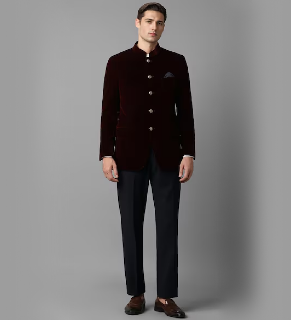 Deep Dark Mulberry Red Coat