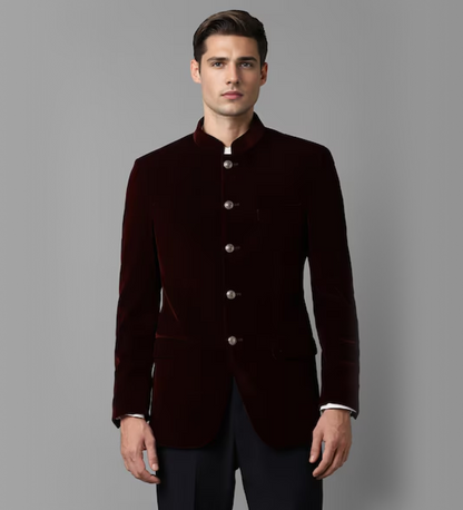 Deep Dark Mulberry Red Coat