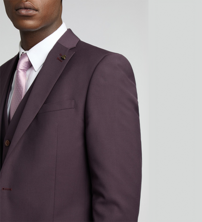 Dark Puce Purple Three Piece Suit