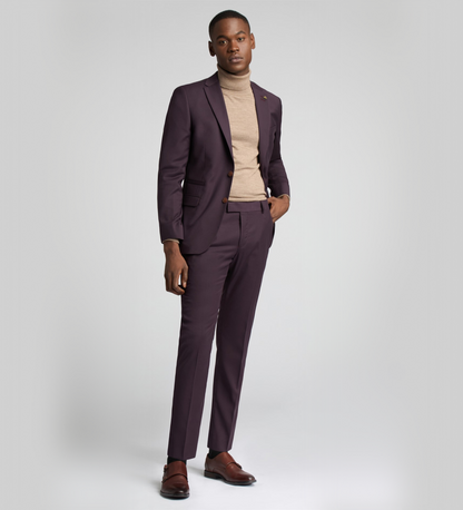 Dark Puce Purple Three Piece Suit