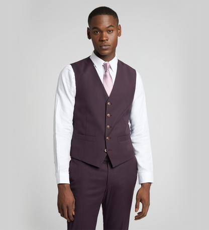 Dark Puce Purple Three Piece Suit