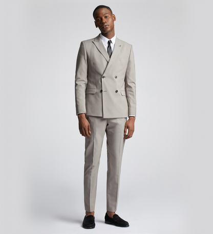 Pale Silver Cream Two Piece Suit