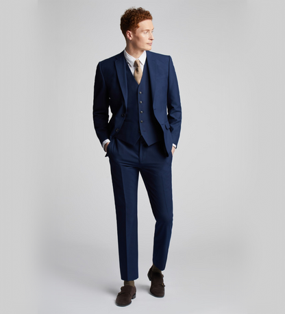 Deep Koamaru Blue Three Piece Suit