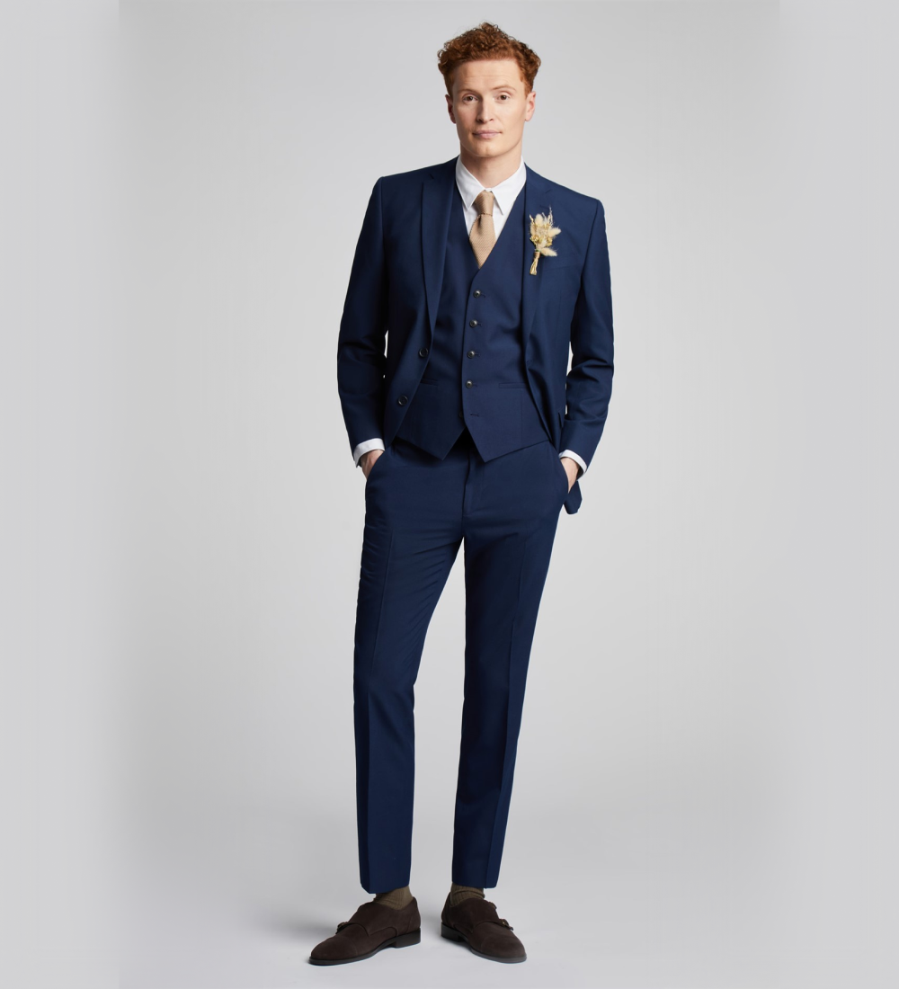 Deep Koamaru Blue Three Piece Suit