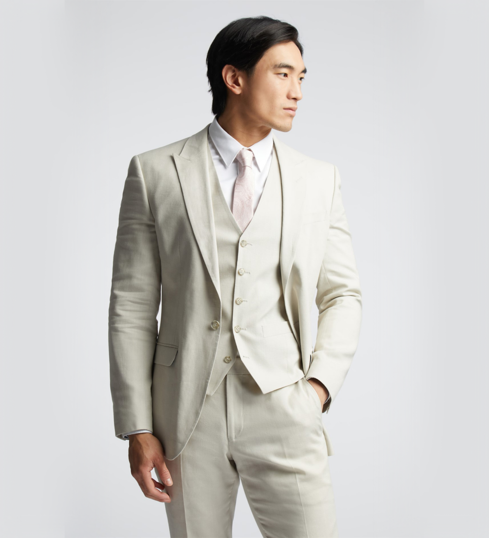 Chinese White Three Piece Suit