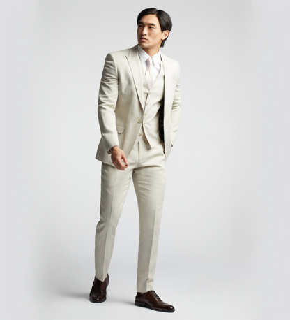 Chinese White Three Piece Suit