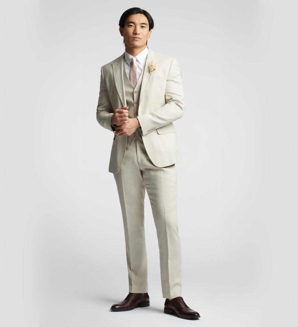 Chinese White Three Piece Suit