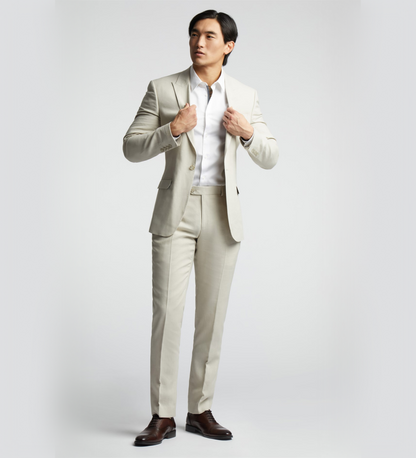 Chinese White Three Piece Suit