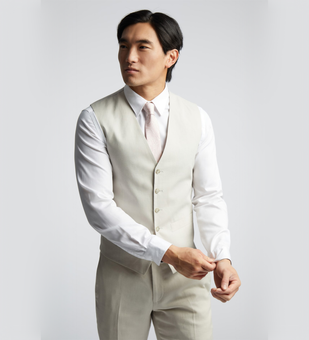 Chinese White Three Piece Suit