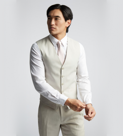 Chinese White Three Piece Suit