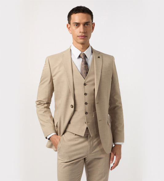 Khaki Brown Three Piece Suit