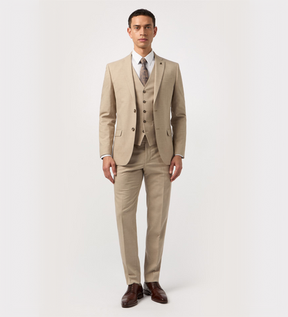 Khaki Brown Three Piece Suit