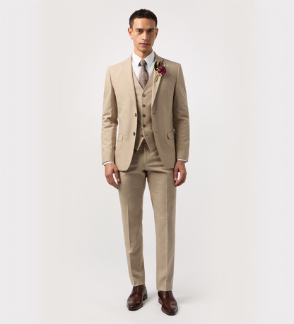 Khaki Brown Three Piece Suit