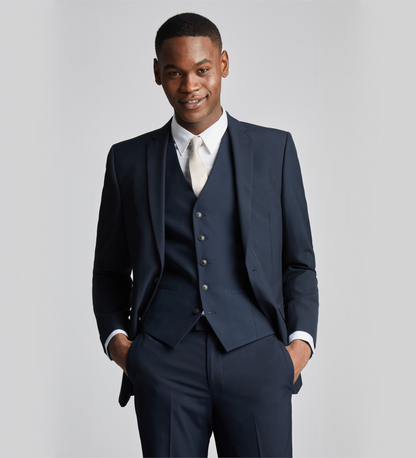 Charcoal Blue Three Piece Suit