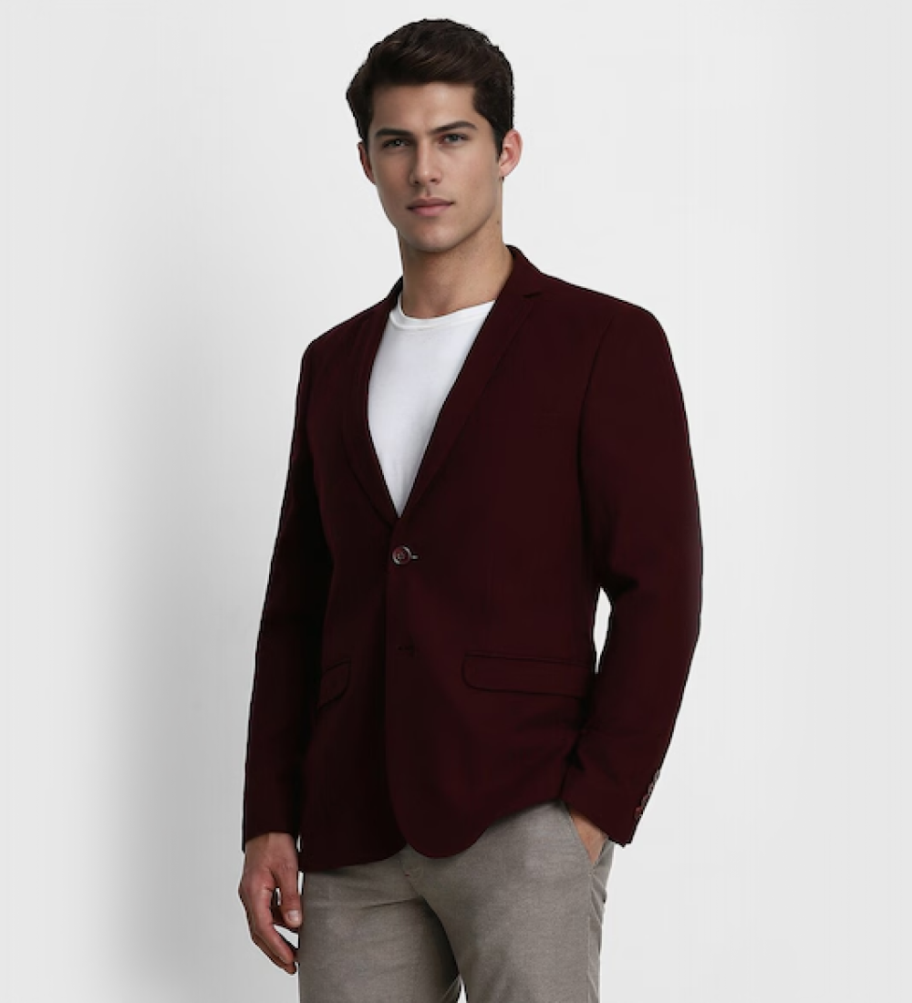 Dark Mulberry Red Blend Coat