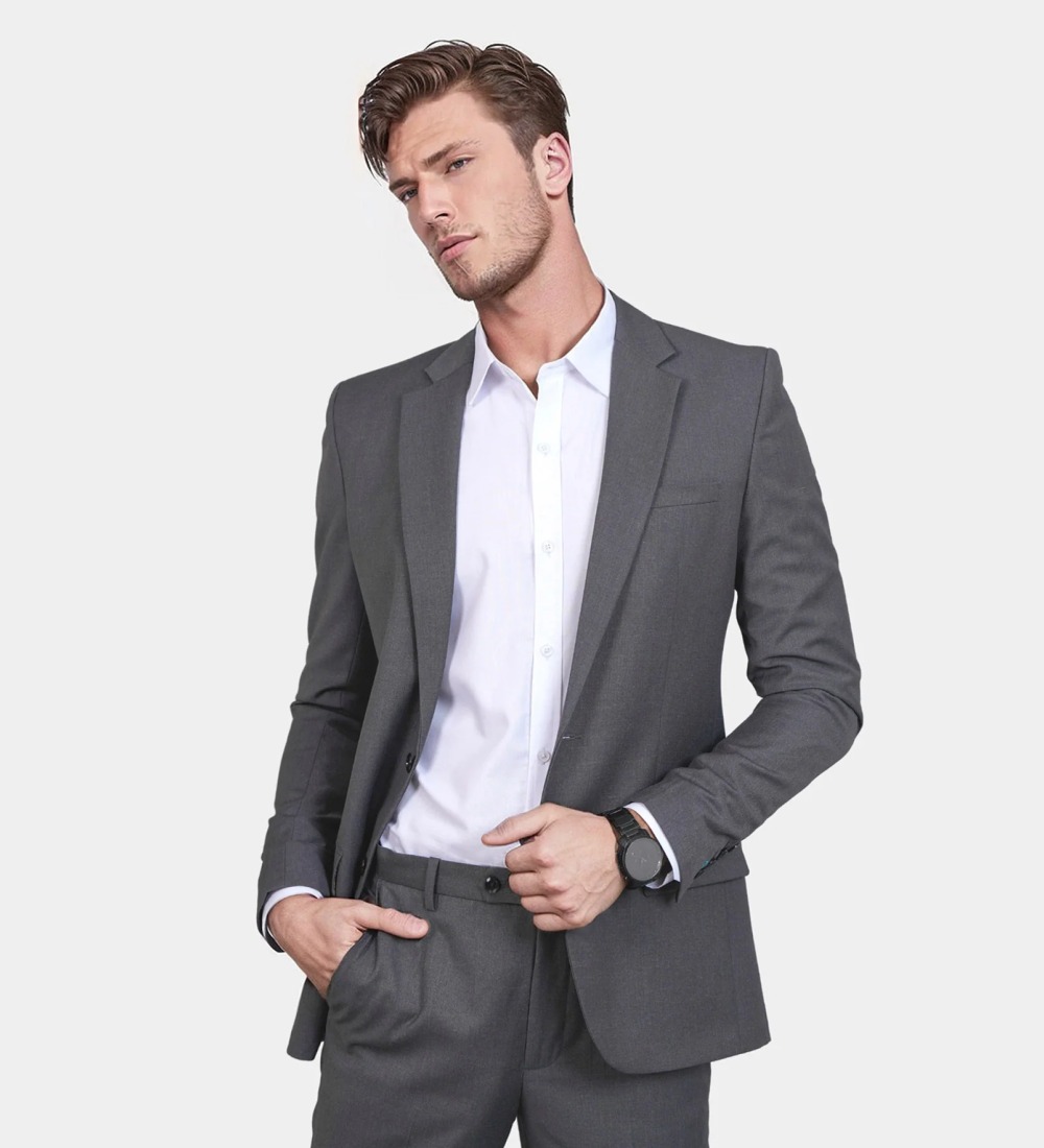 Pewter Dark Gray Two Piece Suit