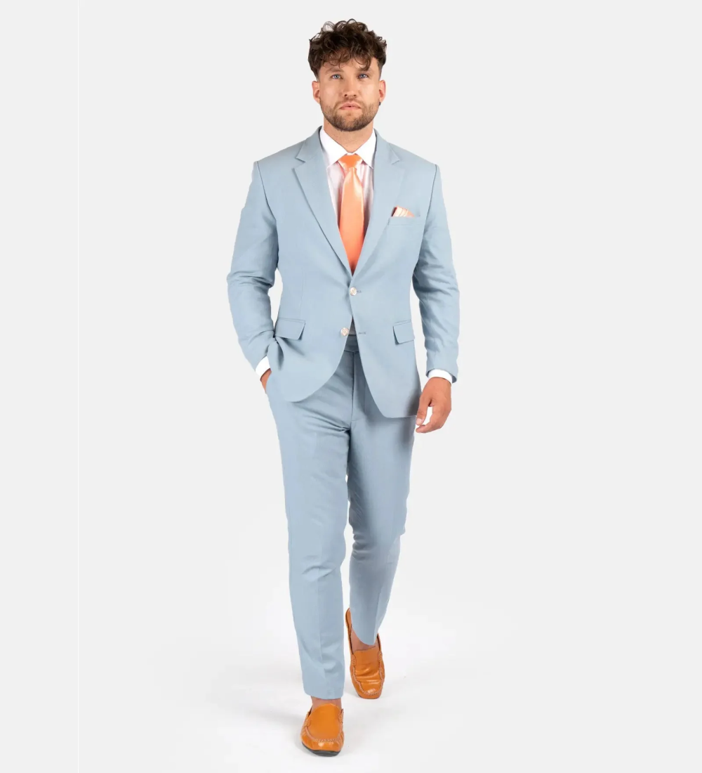 Light Sky Blue Two Piece Suit