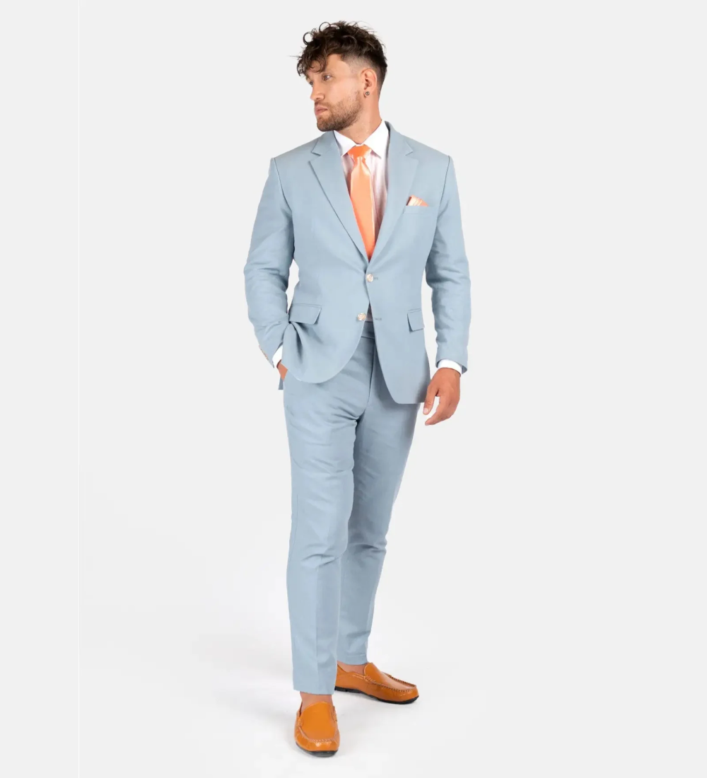 Light Sky Blue Two Piece Suit