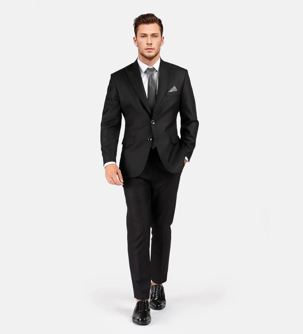 Onyx Rich Black Two Piece Suit