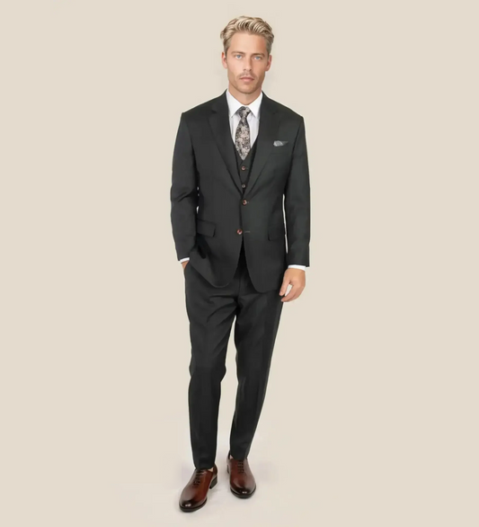 Jet Black Three Piece Suit