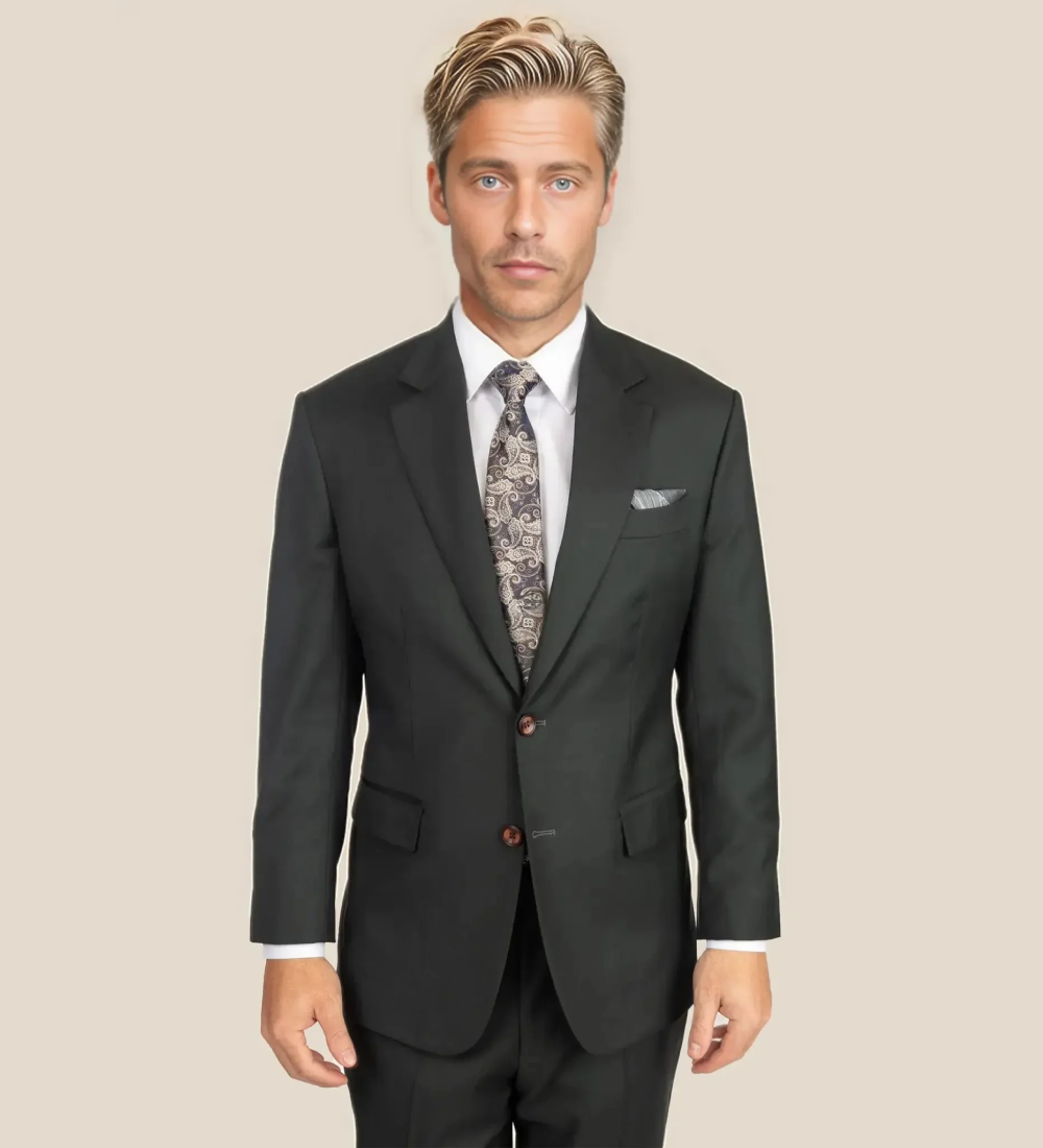 Jet Black Three Piece Suit