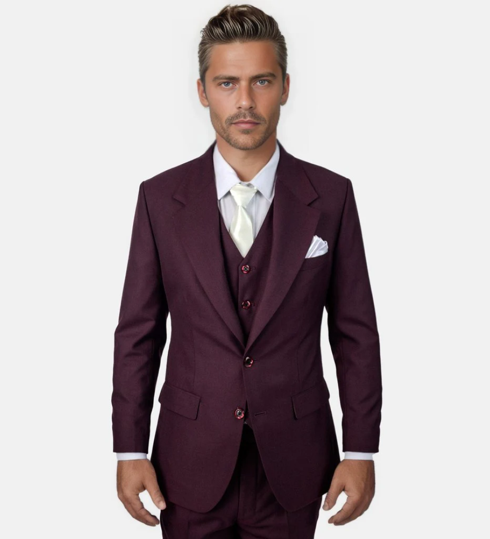 Sangria Purple Three Piece Suit