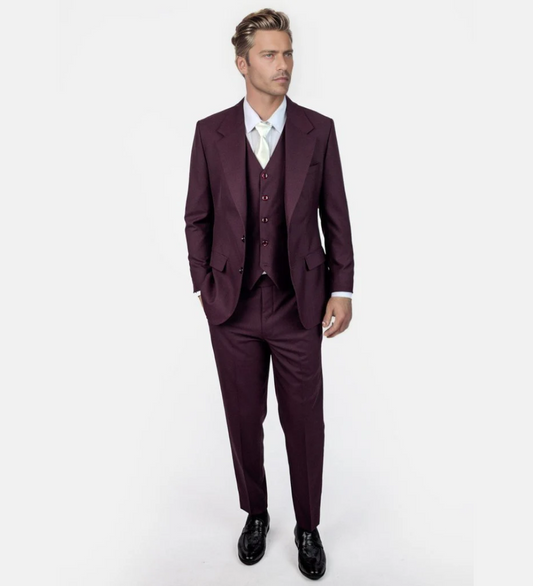 Sangria Purple Three Piece Suit