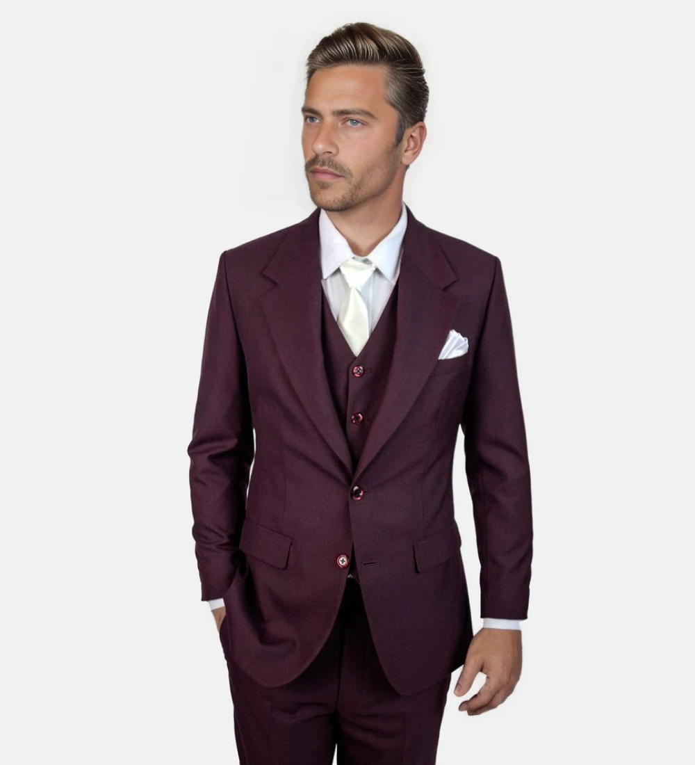 Sangria Purple Three Piece Suit