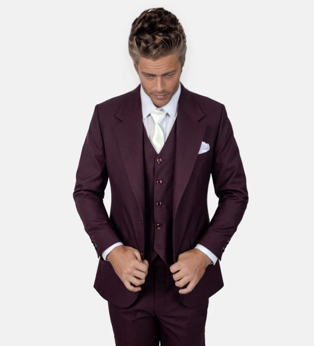 Sangria Purple Three Piece Suit