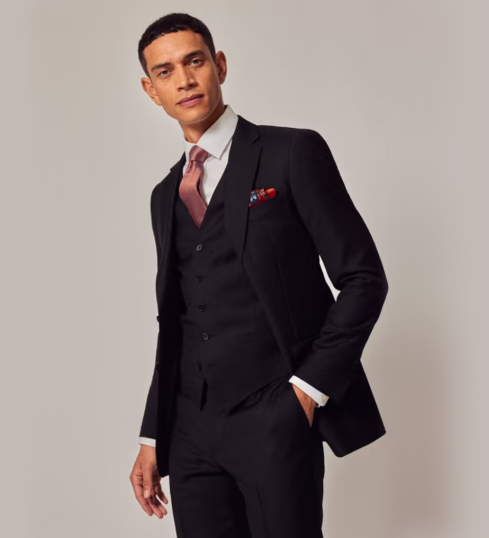 Onyx Rich Black Three Piece Suit