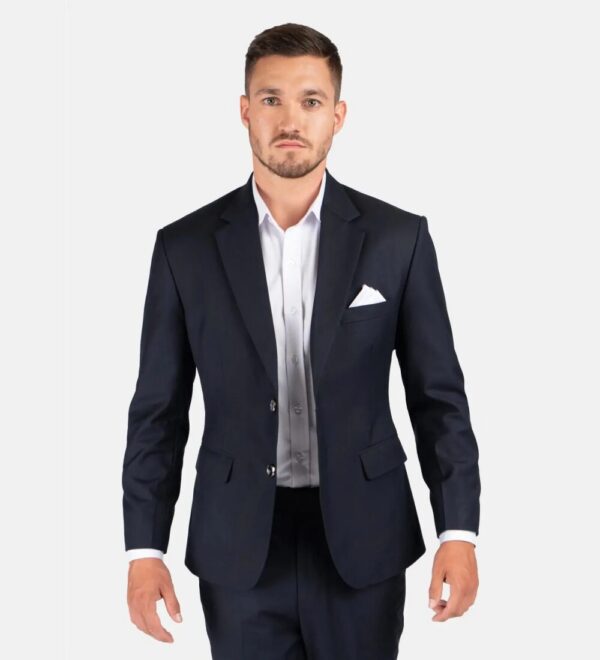 dark charcoal black two piece suit