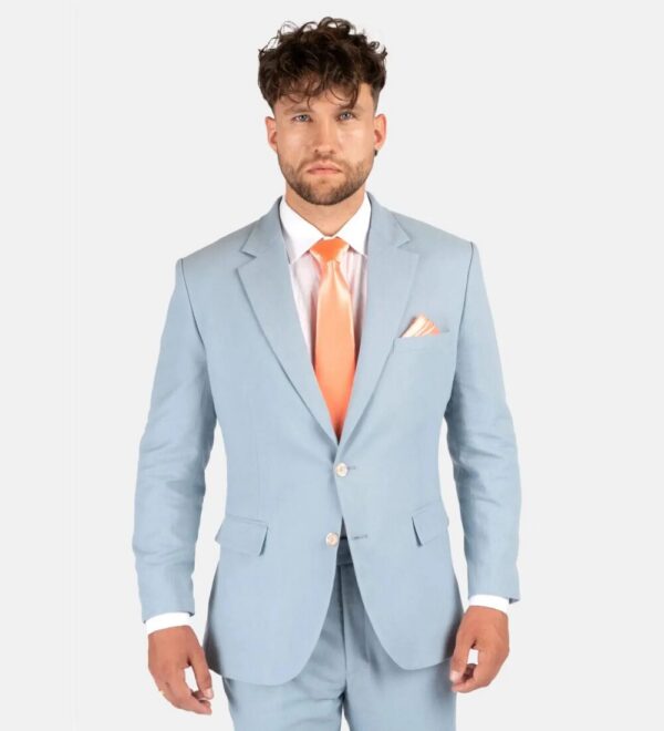light sky blue two piece suit