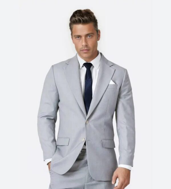silver mist grey two piece suit