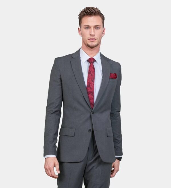 pewter dark gray two piece suit