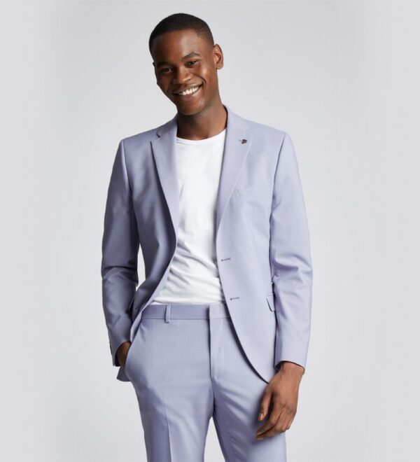 analogous purple two piece suit