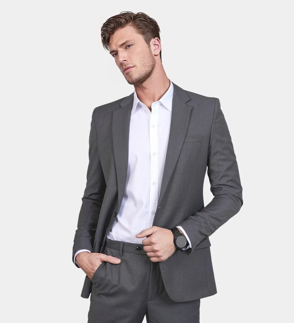 pewter dark gray two piece suit pewter dark gray two piece suit