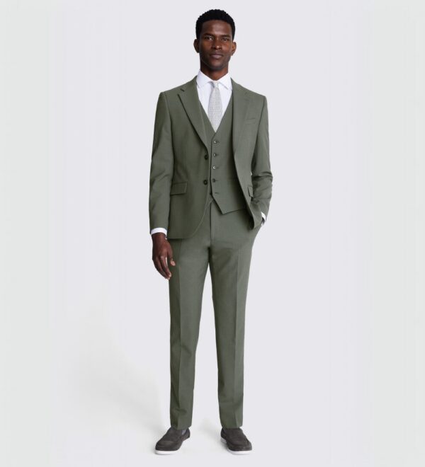 rifle green three piece suit