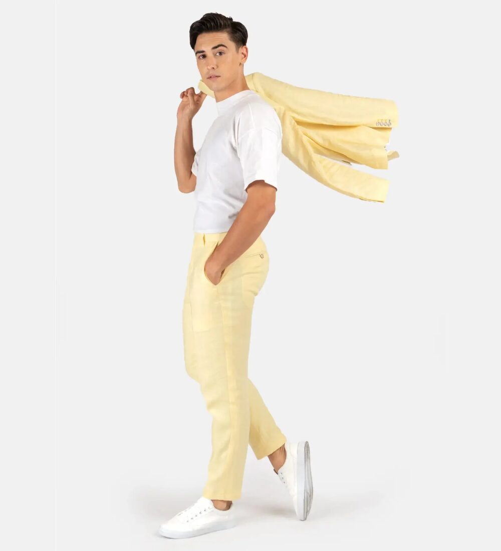 rich light yellow two piece suit rich light yellow two piece suit