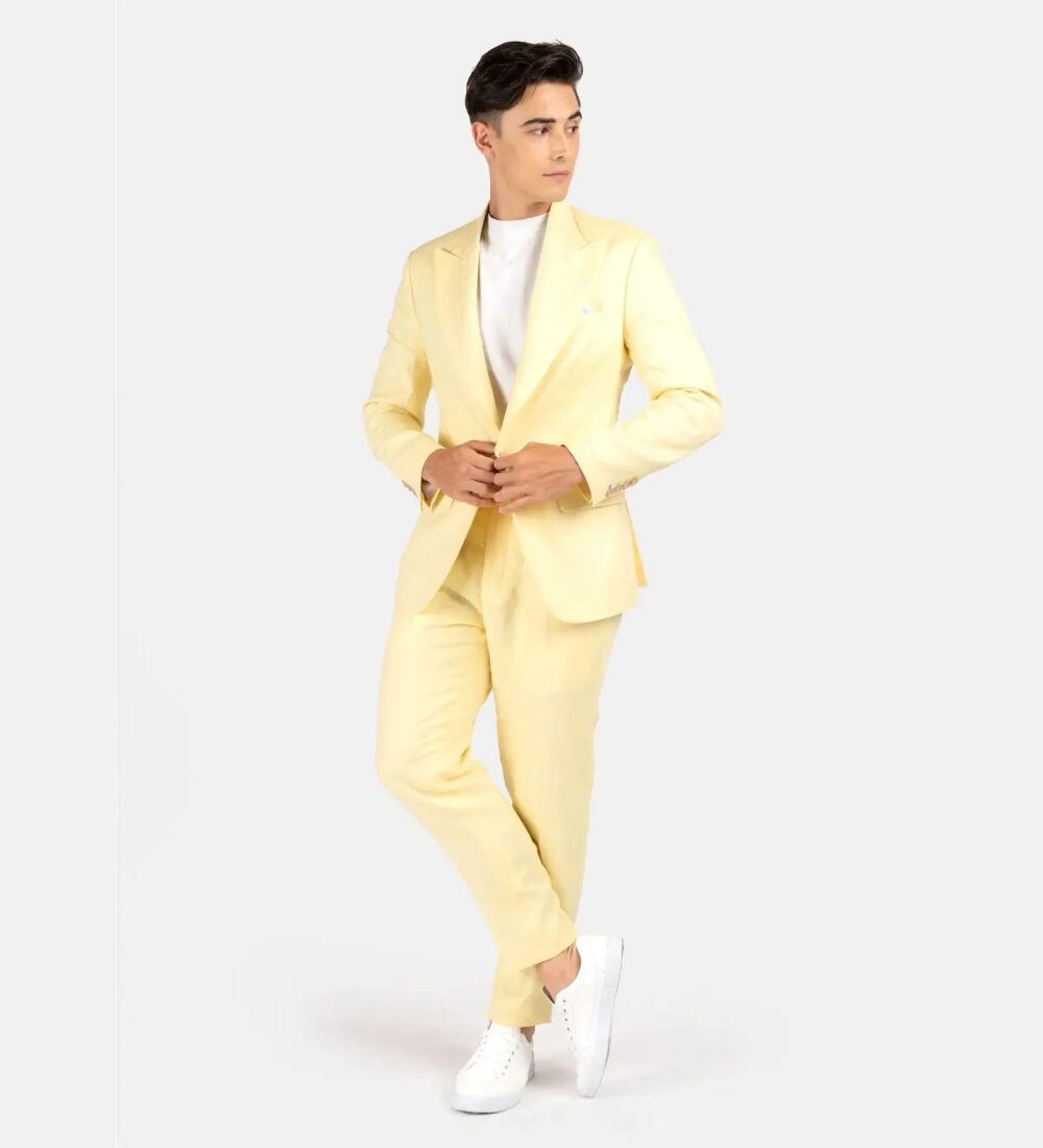 rich light yellow two piece suit rich light yellow two piece suit