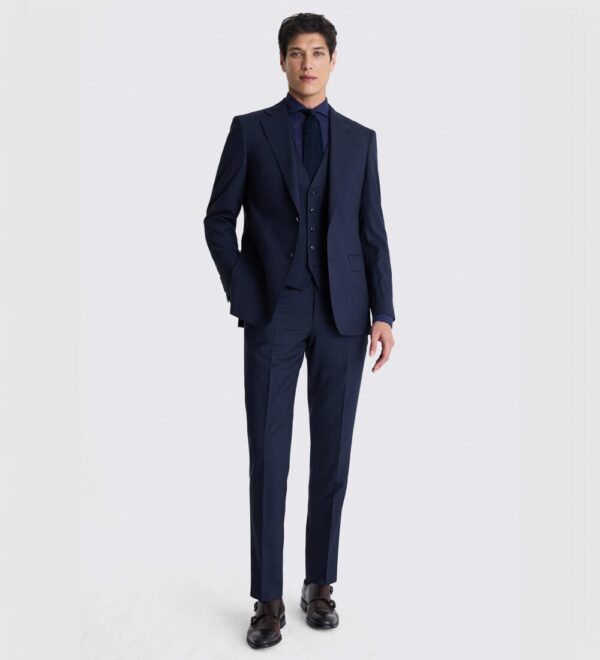 chinese blue three piece suit