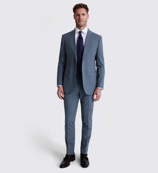 dark electric blue two piece suit