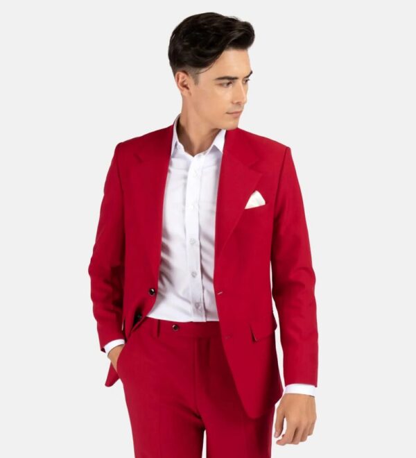 rich red two piece suit