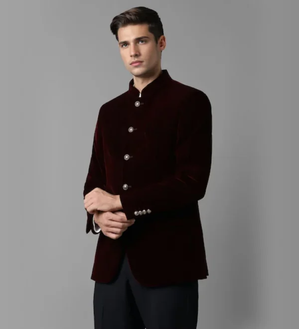 dark mulberry red velvet coat