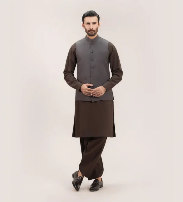 slate brown waist coat