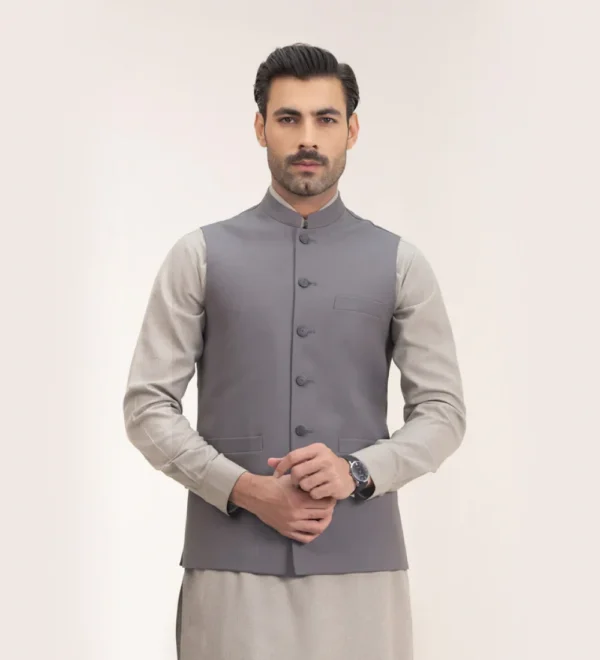 light charcoal black waist coat