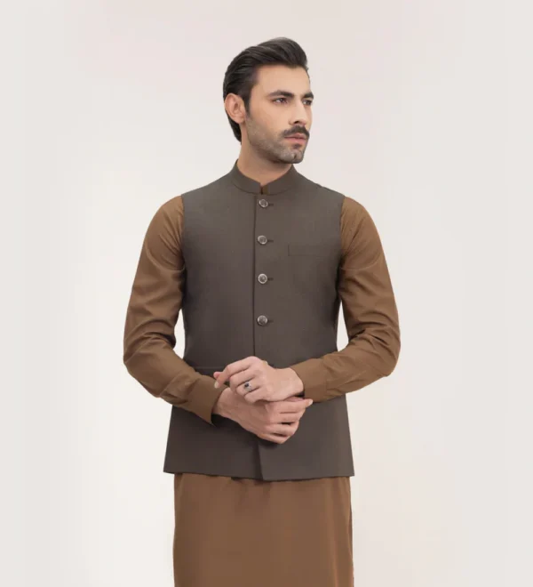 cedar brown waist coat