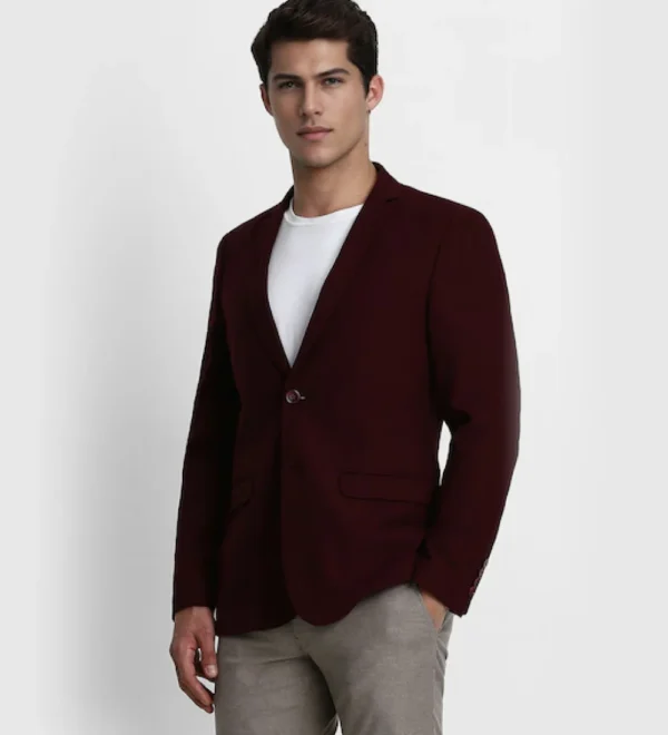 dark mulberry red blend coat