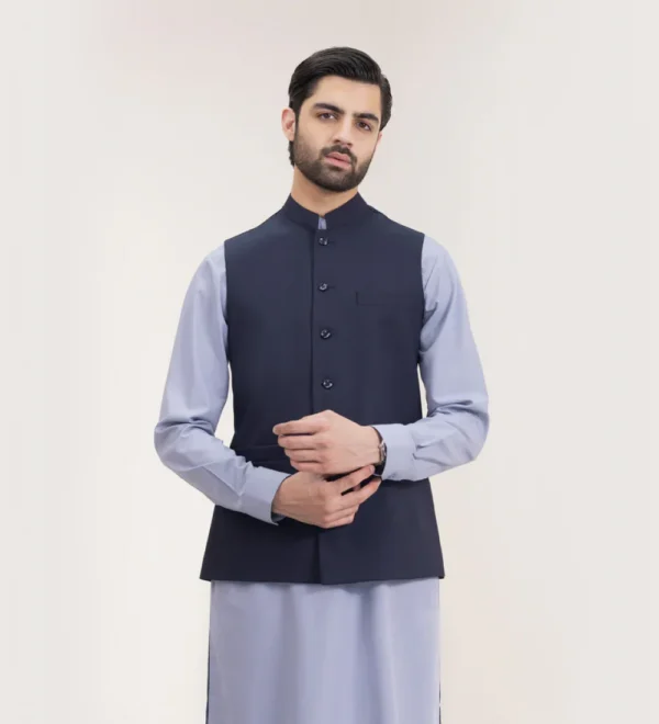 dark navy blue waist coat