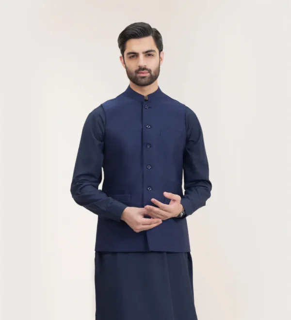 navy blue waist coat